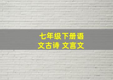 七年级下册语文古诗 文言文